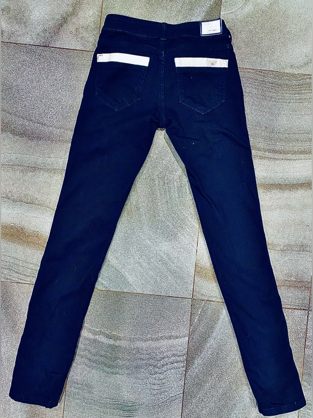 Emporio Armani Navy Blue with metallic silver size stripe jeans